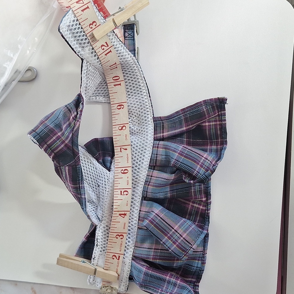 Plaid Bow Dress Dog Cat Harness Leash Set - Picture 9 of 11